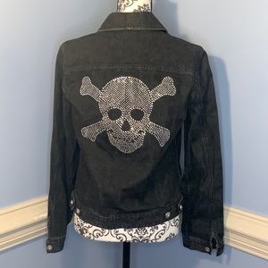 INC Skull and Crossbones Denim Jacket